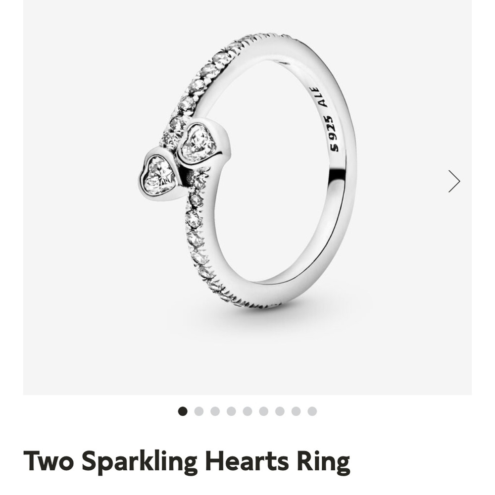 pandora ring sparkling hearts